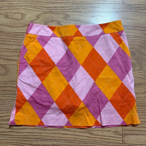 Loudmouth Golf Dresses & Skirts - Loudmouth Ladies Golf Pink Orange Argyle Diamond Skirt 6